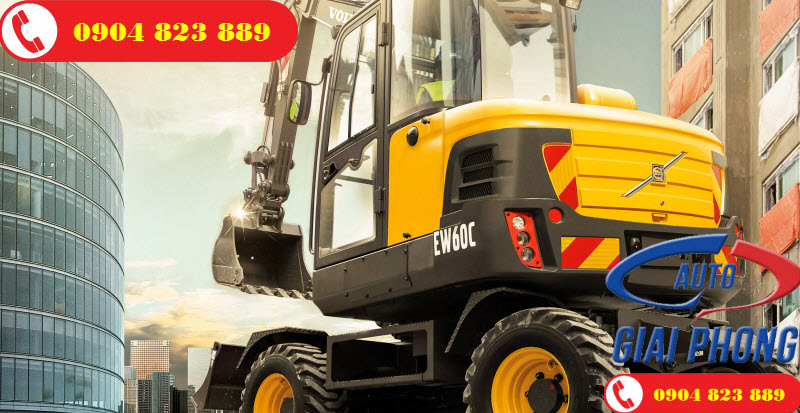 Máy xúc đào bánh lốp Volvo EW60C 0.17 khối