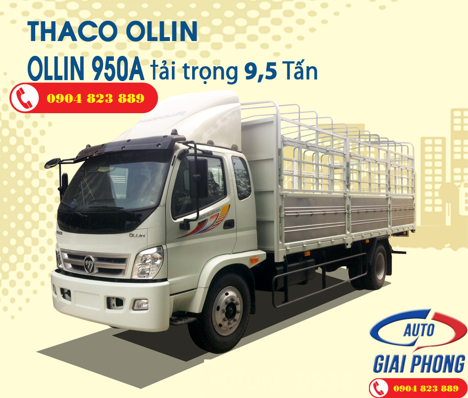 Xe cứu hộ giao thông sàn trượt càng kéo Thaco OLLIN 950A gắn cẩu Unic UR-V550