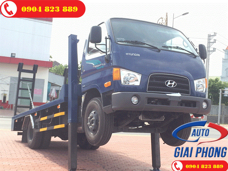 Xe tải nâng đầu chở máy công trình Hyundai Mighty 110S 