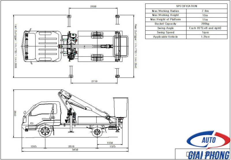 Thang Nâng Người Làm Việc Trên Cao Dasan DAP 130S 13m