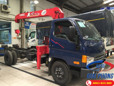 Xe tải 8 Tấn Hyundai HD120SL thùng dài 6m2 gắn cẩu UNIC UR-V343 3 Tấn 3 Khúc