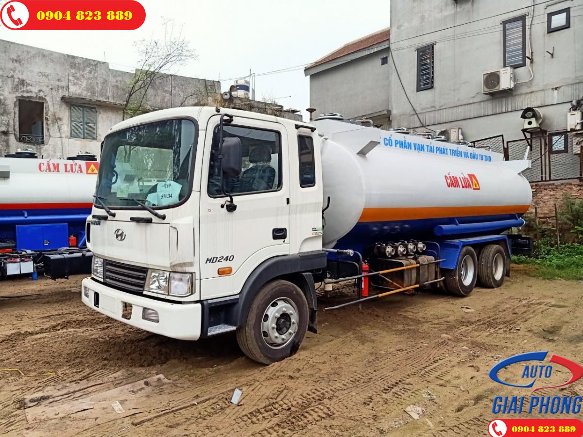 Xe bồn chở xăng dầu 18 khối Hyundai HD240 Euro4 Nhập Khẩu