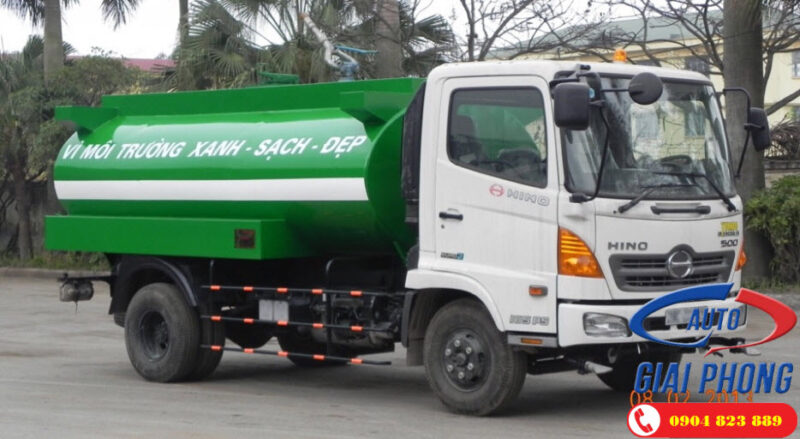 Xe Phun tưới nước rửa Đường 6 khối HINO FC9JESW