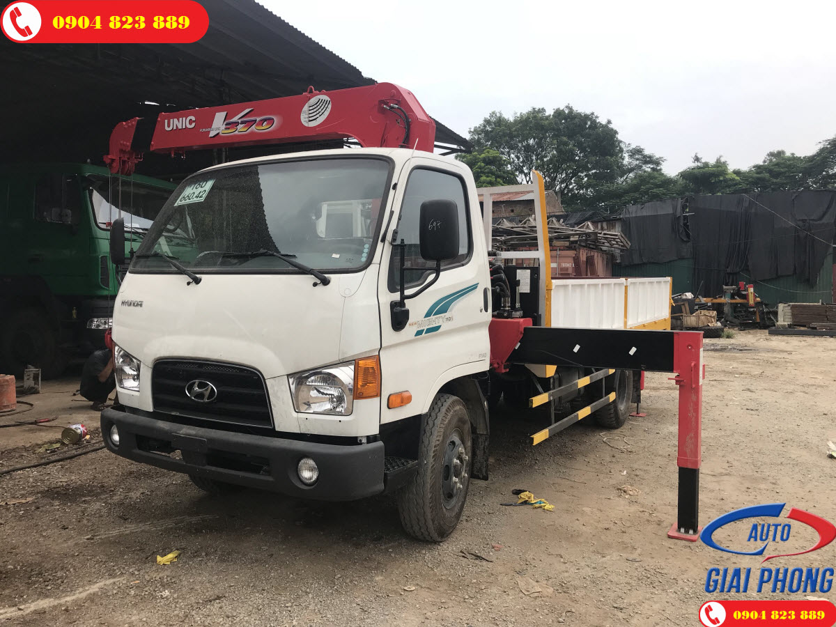 Bảng giá xe tải Hyundai Xe tải Hyundai New Mighty 110SP 7 Tấn gắn cẩu UNIC UR-V345 3 Tấn 5 Khúc