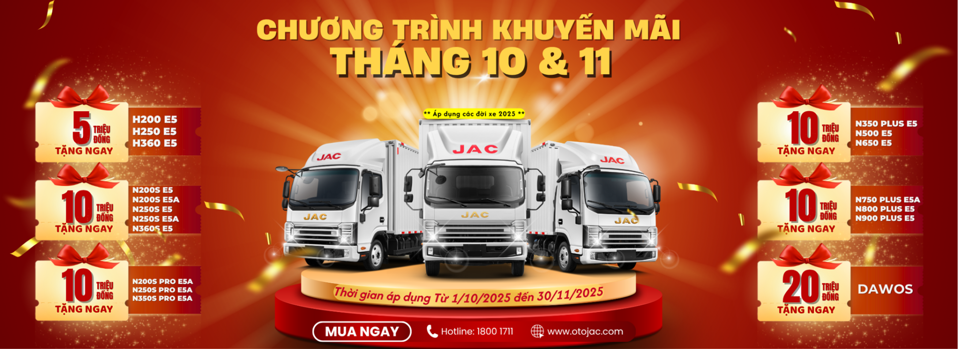 Khuyến mãi jac tháng 10 tháng 11 Ô Tô Giải Phóng